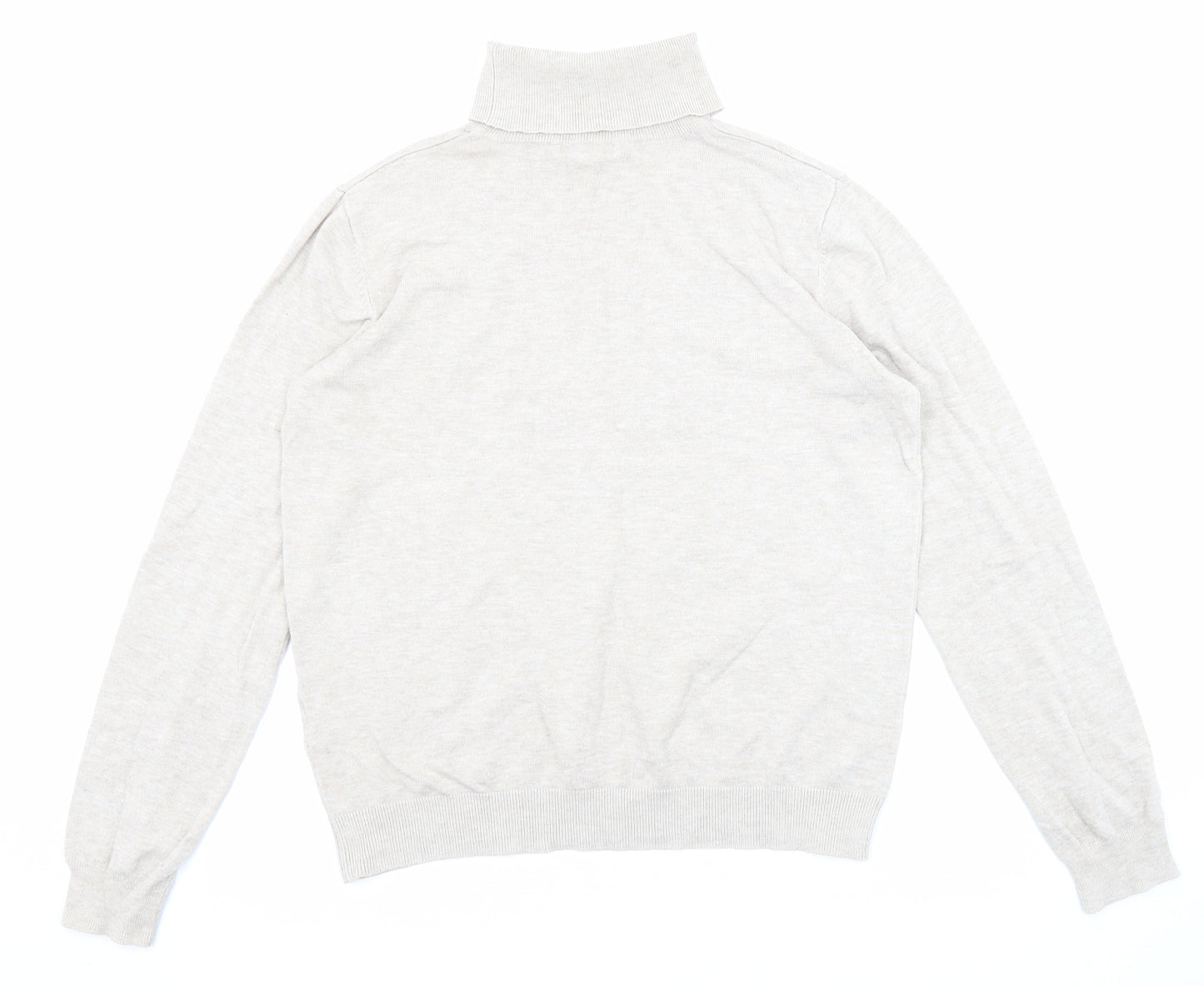 H&M Womens Beige Roll Neck Viscose Pullover Jumper Size M