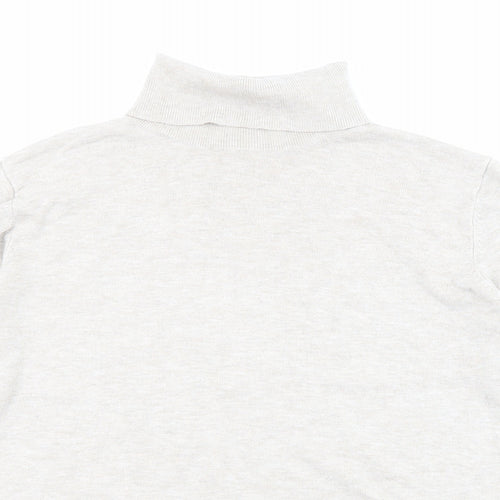 H&M Womens Beige Roll Neck Viscose Pullover Jumper Size M