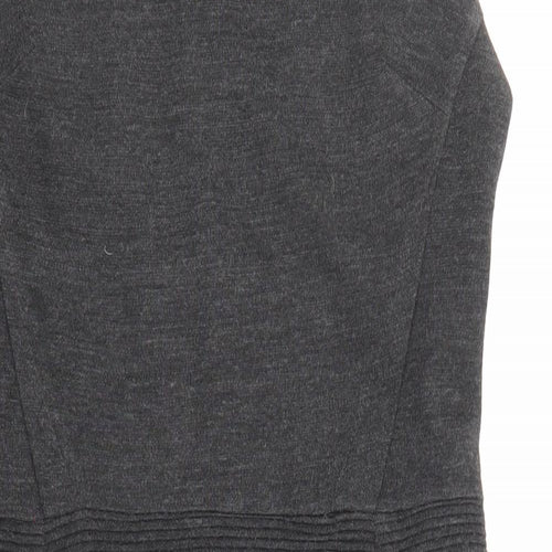 Marks and Spencer Womens Grey Acrylic Shift Size 10 Round Neck Zip