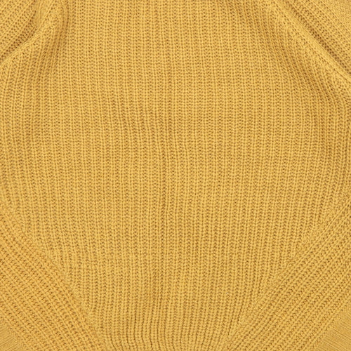 Select Womens Yellow Round Neck Acrylic Pullover Jumper Size 8