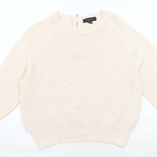 Amara Womens Pink Round Neck Cotton Pullover Jumper Size 16