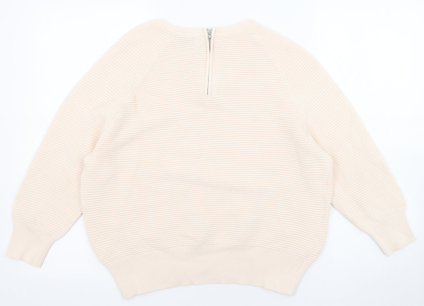 Amara Womens Pink Round Neck Cotton Pullover Jumper Size 16