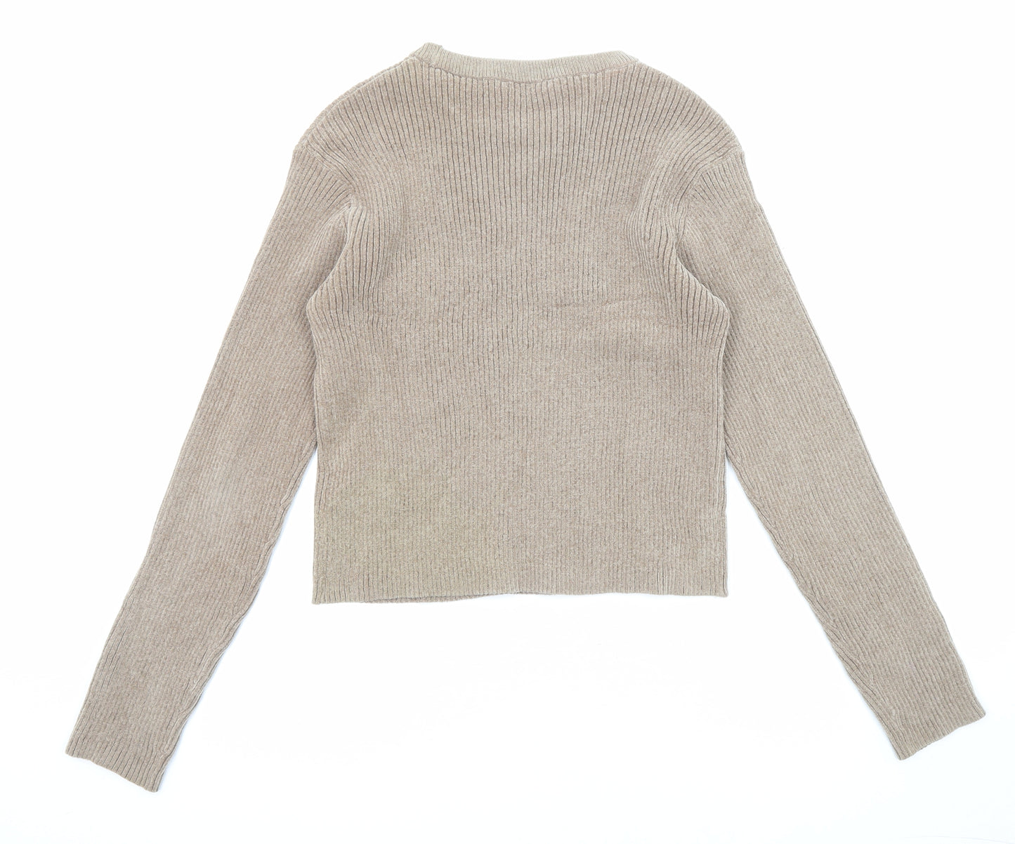 Marks and Spencer Girls Beige Round Neck Polyester Pullover Jumper Size 15-16 Years Pullover