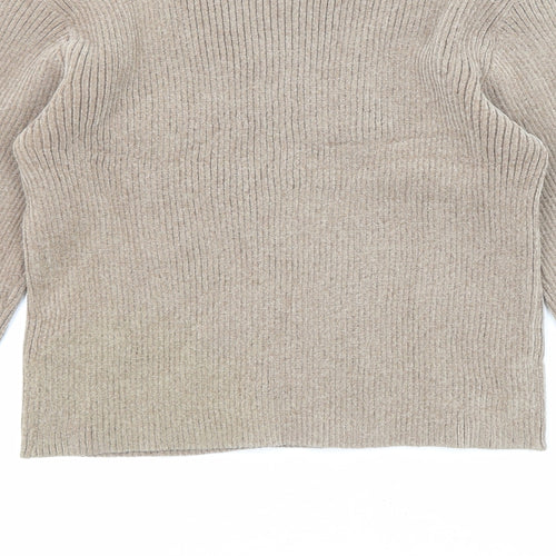 Marks and Spencer Girls Beige Round Neck Polyester Pullover Jumper Size 15-16 Years Pullover