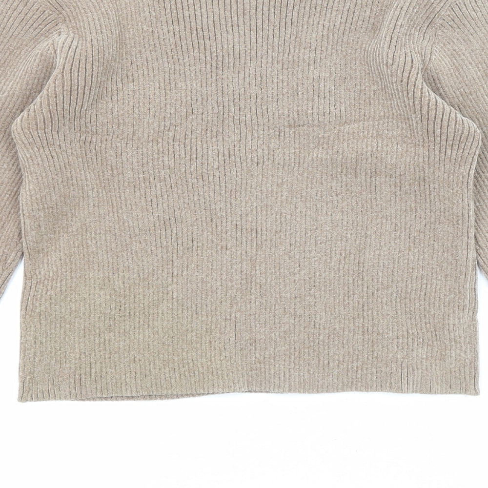Marks and Spencer Girls Beige Round Neck Polyester Pullover Jumper Size 15-16 Years Pullover