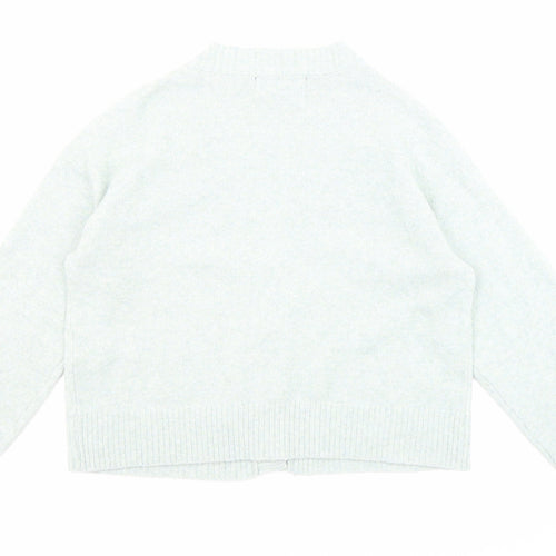 VERO MODA Womens Blue V-Neck Polyester Cardigan Jumper Size S
