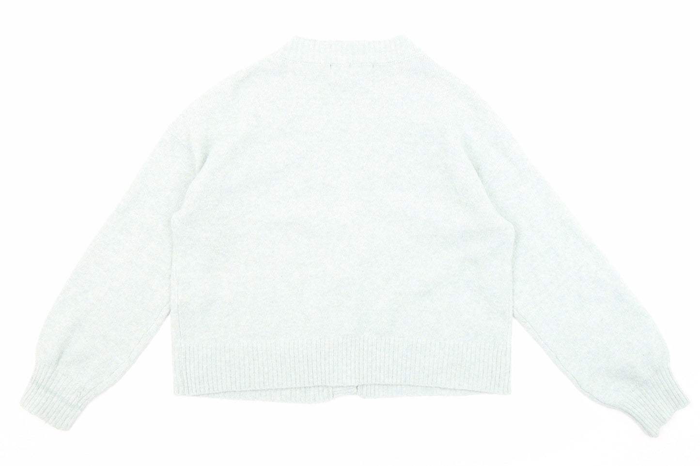 VERO MODA Womens Blue V-Neck Polyester Cardigan Jumper Size S