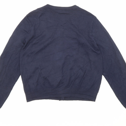 Marks and Spencer Womens Blue Round Neck Viscose Cardigan Jumper Size 16