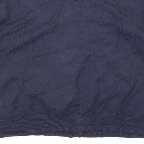 Marks and Spencer Womens Blue Round Neck Viscose Cardigan Jumper Size 16