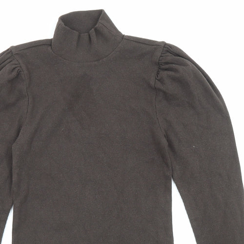 Gap Womens Brown High Neck Cotton Pullover Jumper Size S
