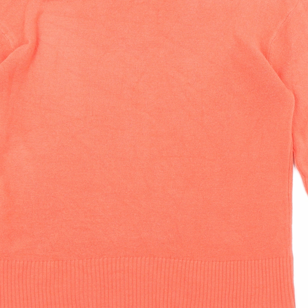 Marks and Spencer Womens Red V-Neck Acrylic Pullover Jumper Size 8