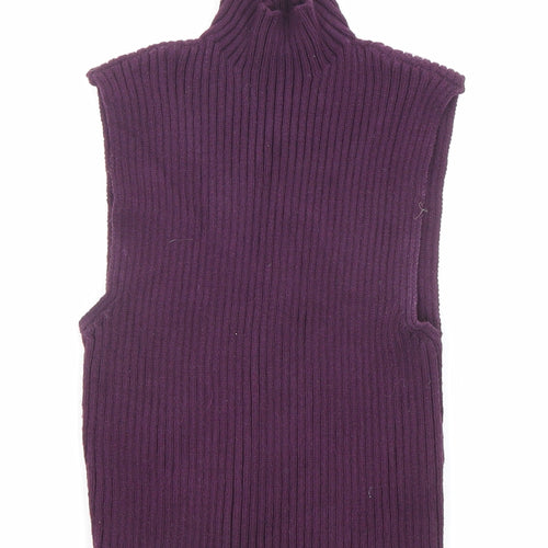 Zara Womens Purple High Neck Viscose Pullover Jumper Size S
