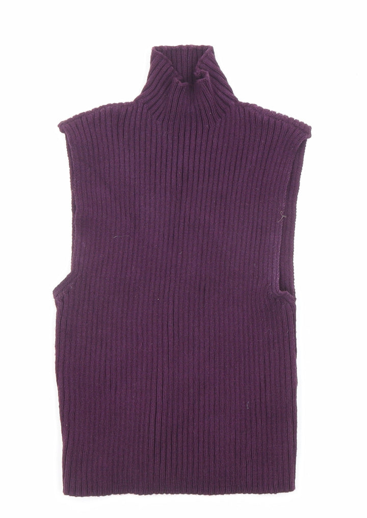 Zara Womens Purple High Neck Viscose Pullover Jumper Size S