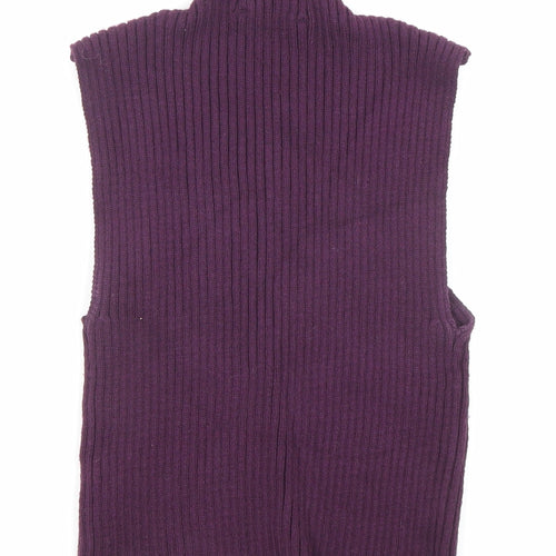Zara Womens Purple High Neck Viscose Pullover Jumper Size S