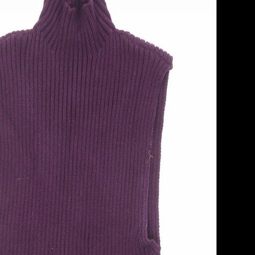 Zara Womens Purple High Neck Viscose Pullover Jumper Size S