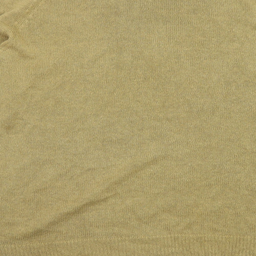 Uniqlo Womens Green Round Neck Linen Pullover Jumper Size M
