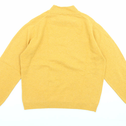 Hardy Amies Womens Yellow High Neck Acrylic Pullover Jumper Size 8