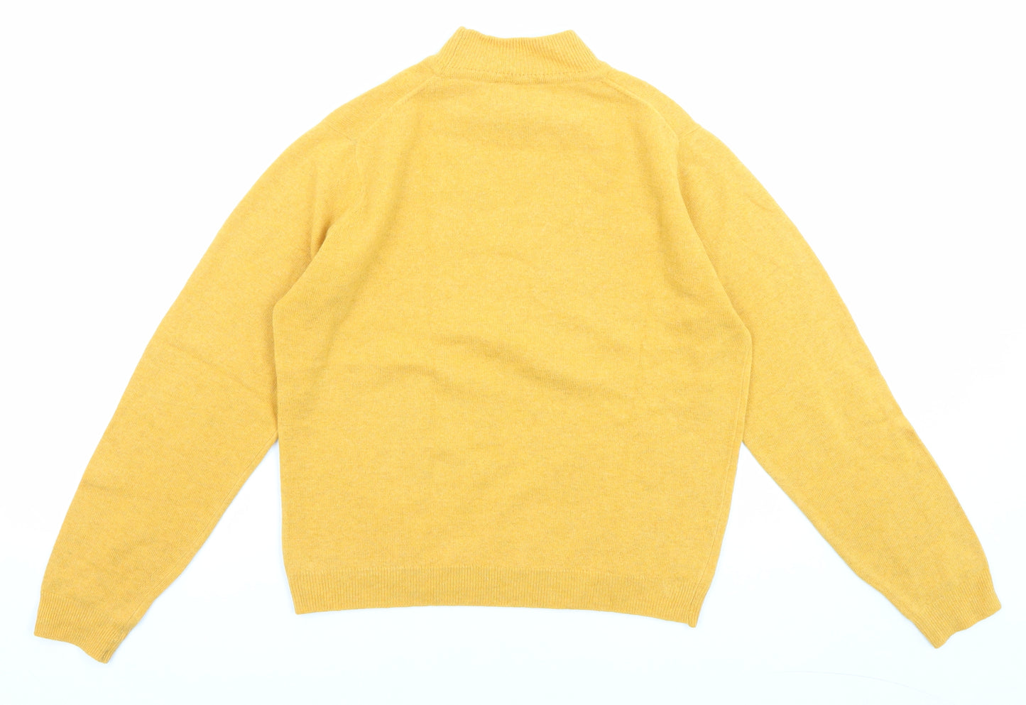 Hardy Amies Womens Yellow High Neck Acrylic Pullover Jumper Size 8