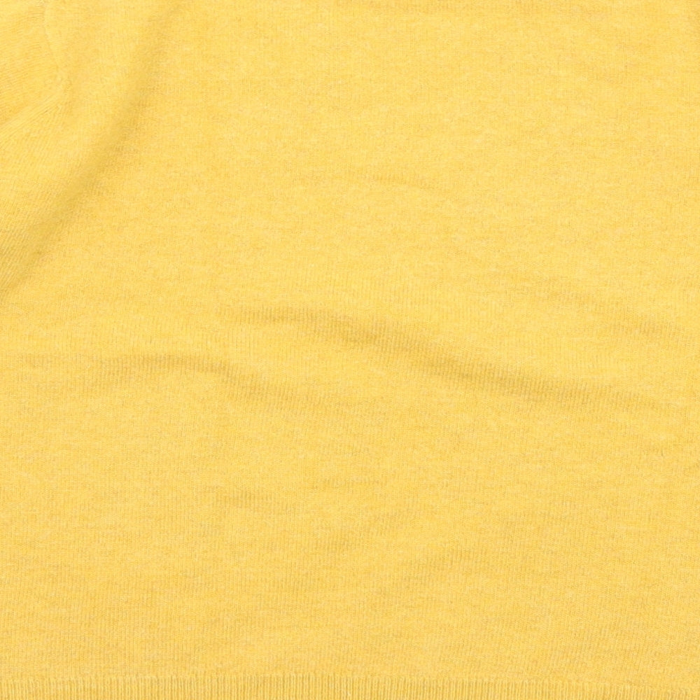 Hardy Amies Womens Yellow High Neck Acrylic Pullover Jumper Size 8