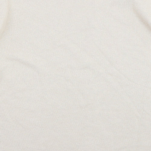 Zara Womens Beige High Neck Cotton Pullover Jumper Size L