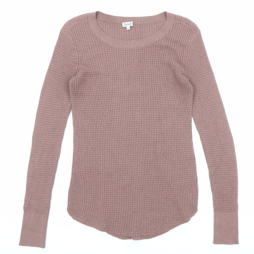 Kismet Womens Purple Round Neck Cotton Pullover Jumper Size XS
