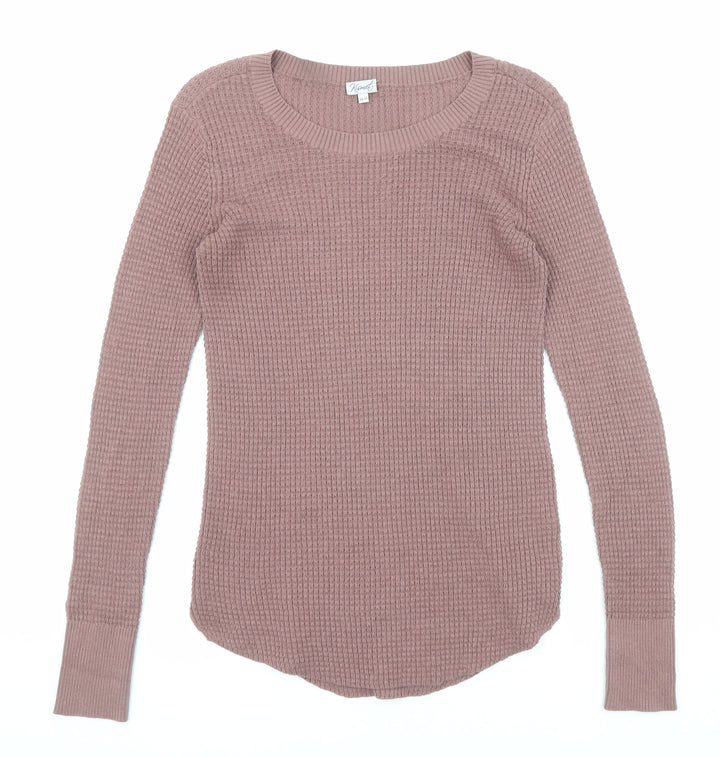 Kismet Womens Purple Round Neck Cotton Pullover Jumper Size XS