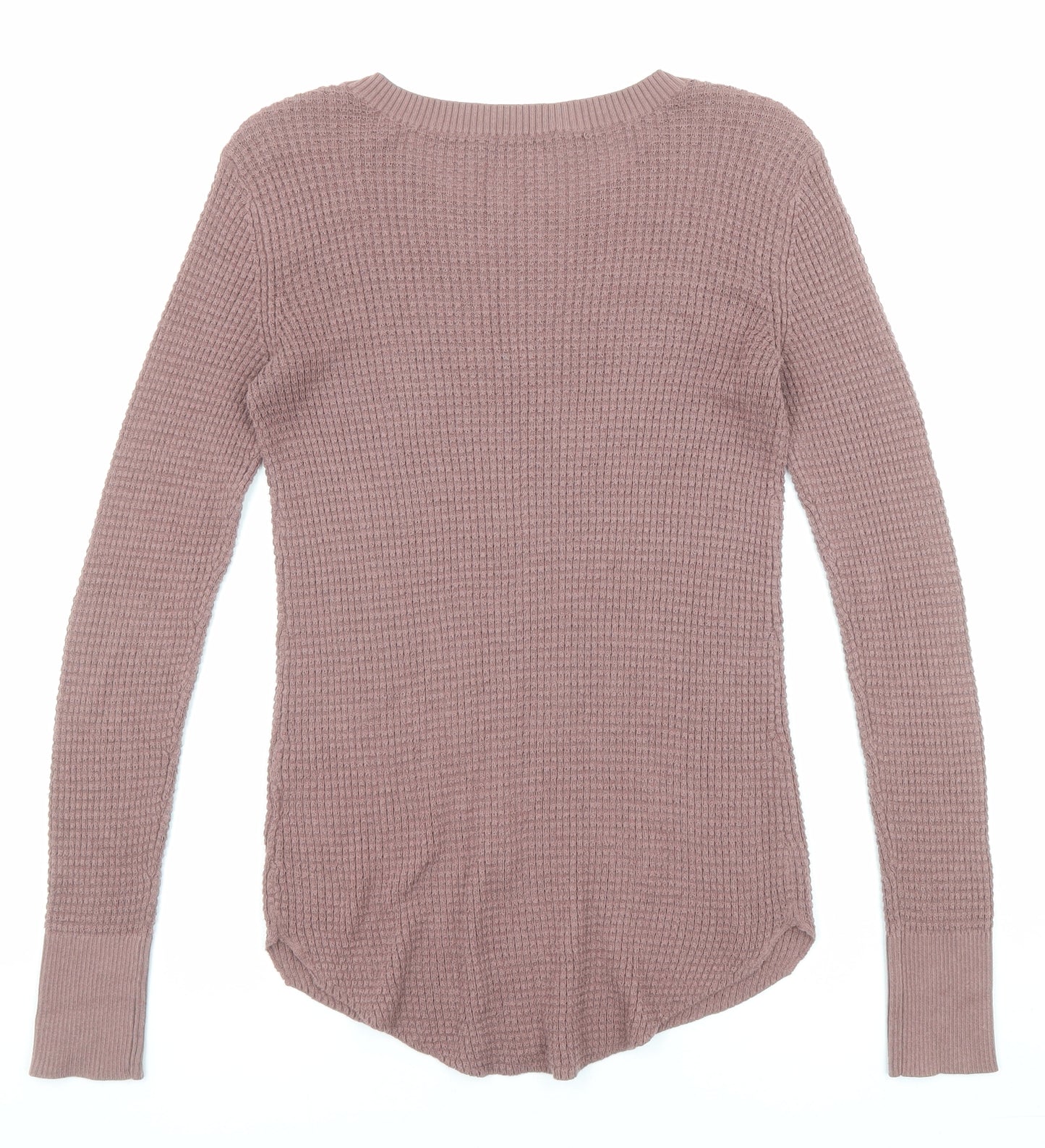Kismet Womens Purple Round Neck Cotton Pullover Jumper Size XS