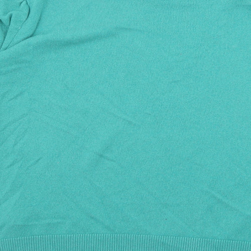 Wallis Womens Green Round Neck Viscose Pullover Jumper Size L