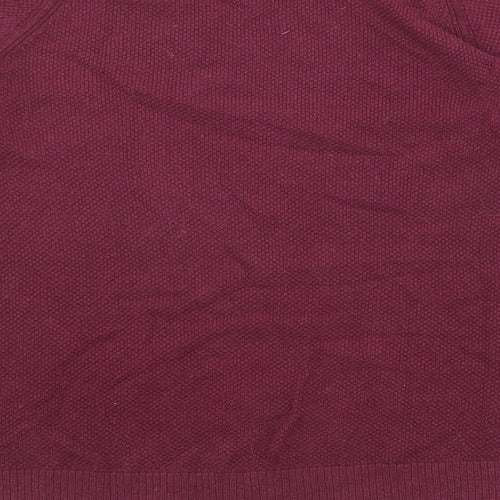 Gap Womens Purple V-Neck Cotton Pullover Jumper Size M