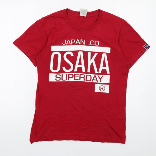 Kaitong Mens Red Cotton T-Shirt Size M Round Neck
