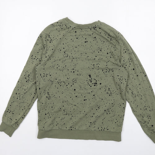H&M Girls Green Geometric Cotton Pullover Sweatshirt Size 12-13 Years Pullover