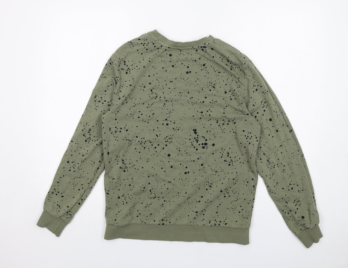 H&M Girls Green Geometric Cotton Pullover Sweatshirt Size 12-13 Years Pullover