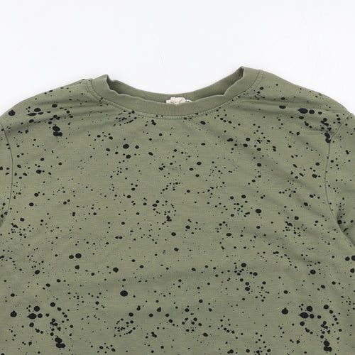H&M Girls Green Geometric Cotton Pullover Sweatshirt Size 12-13 Years Pullover