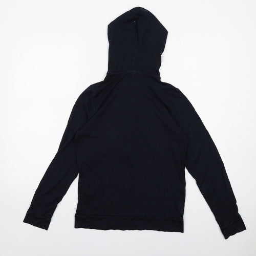 H&M Womens Blue Lyocell Pullover Hoodie Size S Snap