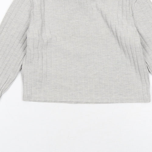 H&M Womens Grey High Neck Polyester Pullover Jumper Size XS