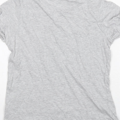 SoulCal&Co Girls Grey Cotton Basic T-Shirt Size 13 Years Round Neck Pullover - Rainbow Follow Your Dreams