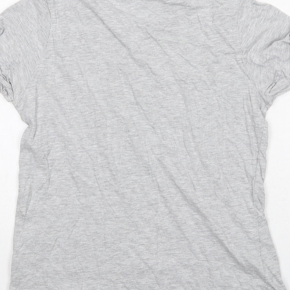 SoulCal&Co Girls Grey Cotton Basic T-Shirt Size 13 Years Round Neck Pullover - Rainbow Follow Your Dreams