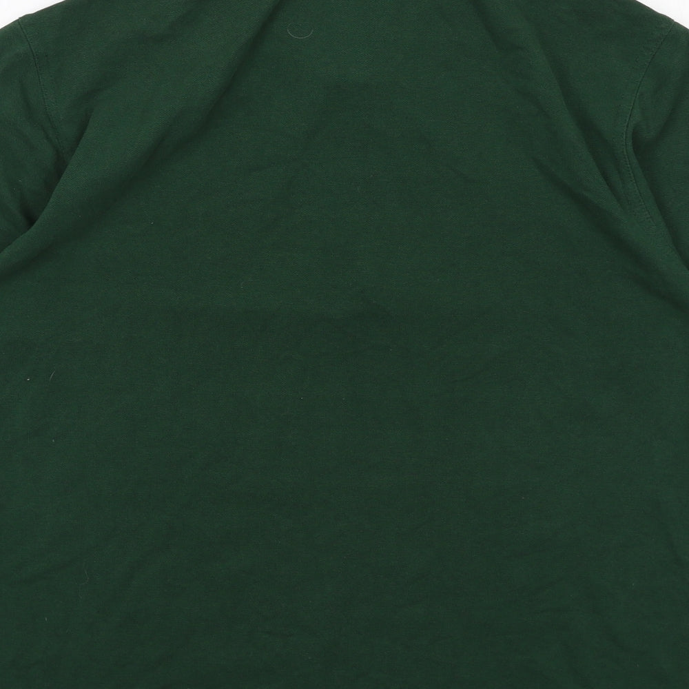 Arco Essentials Mens Green Polyester Polo Size M Collared Button