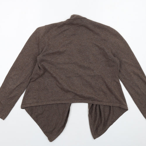 Marble Womens Brown V-Neck Cotton Cardigan Jumper Size S