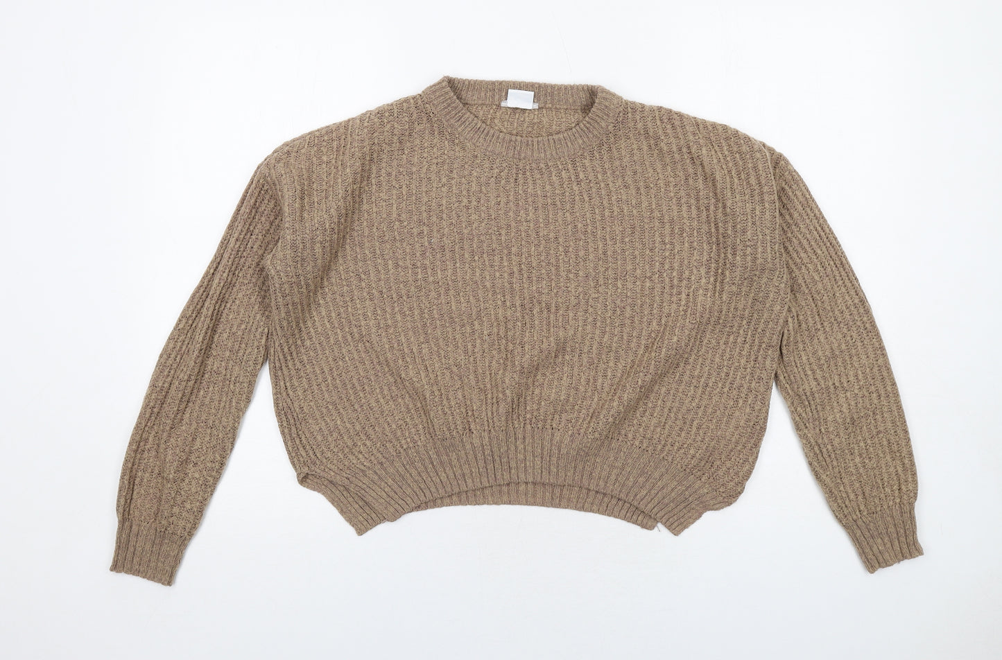 Cooperative Womens Brown Round Neck Acrylic Pullover Jumper Size XS