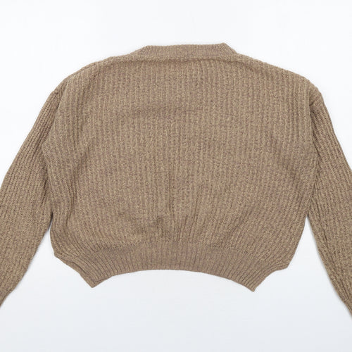 Cooperative Womens Brown Round Neck Acrylic Pullover Jumper Size XS