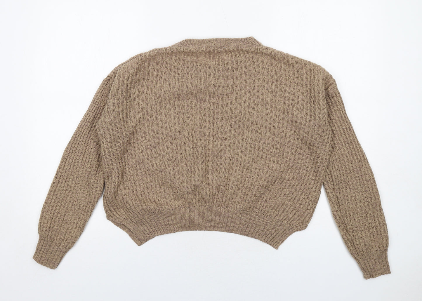 Cooperative Womens Brown Round Neck Acrylic Pullover Jumper Size XS