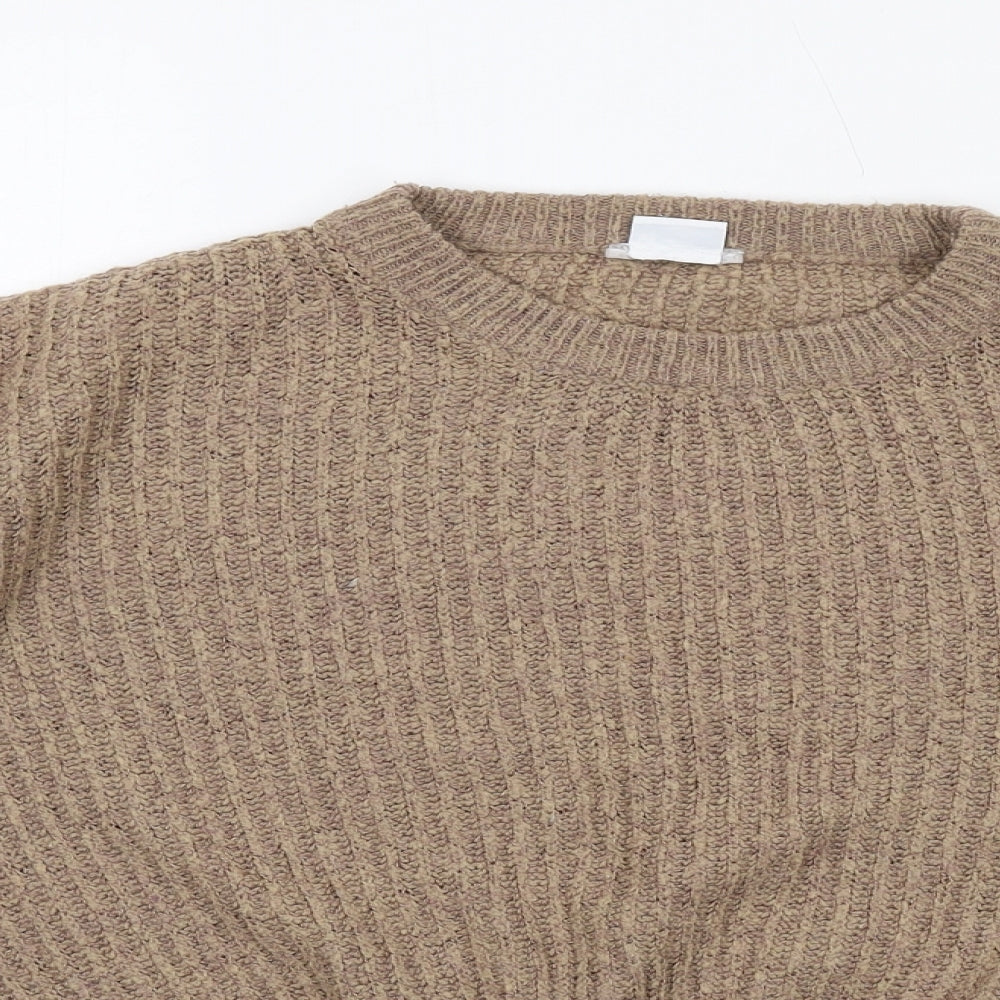 Cooperative Womens Brown Round Neck Acrylic Pullover Jumper Size XS