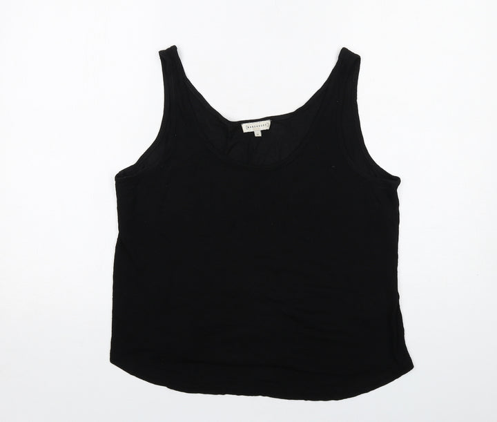 Warehouse Womens Black Viscose Basic Tank Size 10 V-Neck