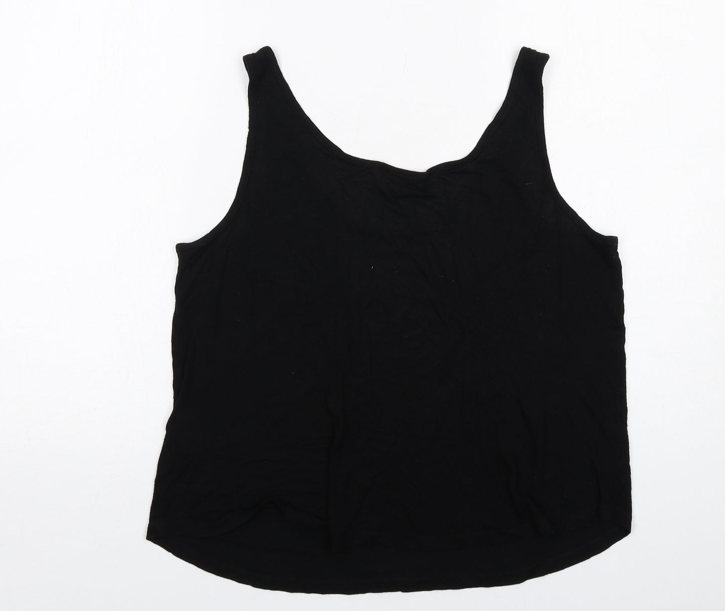Warehouse Womens Black Viscose Basic Tank Size 10 V-Neck