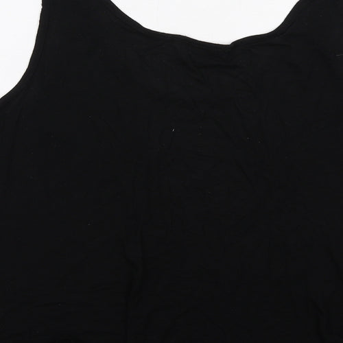 Warehouse Womens Black Viscose Basic Tank Size 10 V-Neck