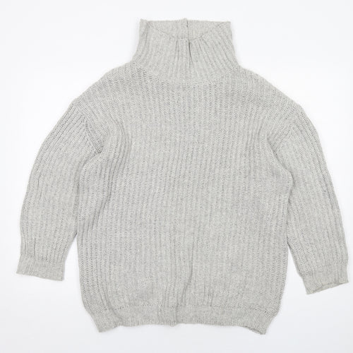 BDG Womens Grey High Neck Cotton Pullover Jumper Size S