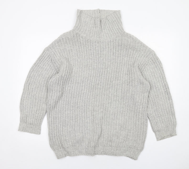 BDG Womens Grey High Neck Cotton Pullover Jumper Size S