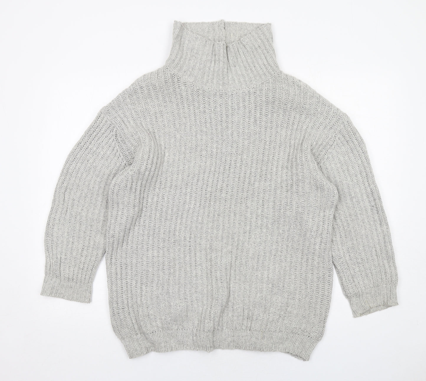 BDG Womens Grey High Neck Cotton Pullover Jumper Size S