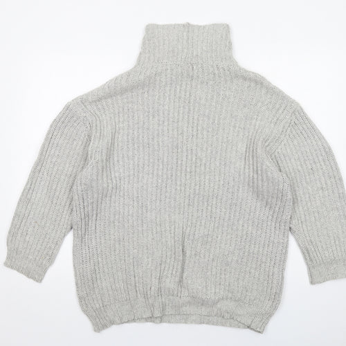 BDG Womens Grey High Neck Cotton Pullover Jumper Size S